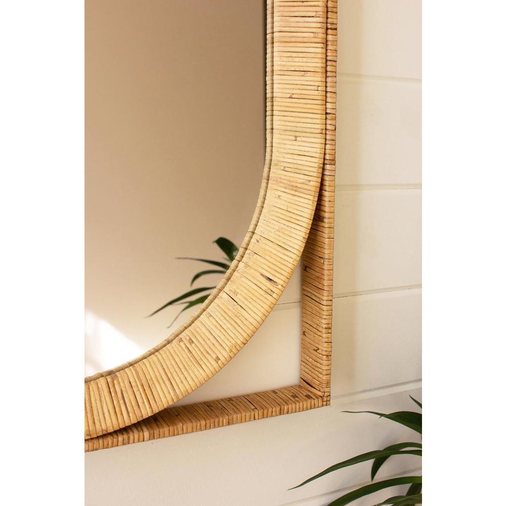 Rectangle/Oval Cane Wrapped Mirror. Picture 3