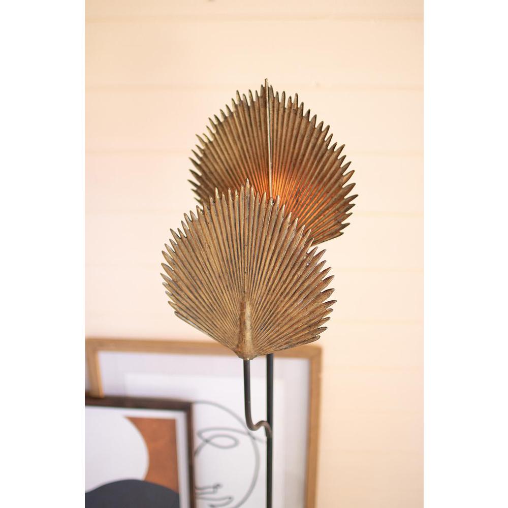 Floor Lamp With Antique Gold Leaves Detail. Picture 4