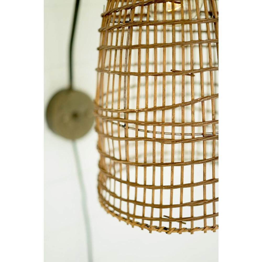 Wicker Dome Wall Sconce Lamp. Picture 3