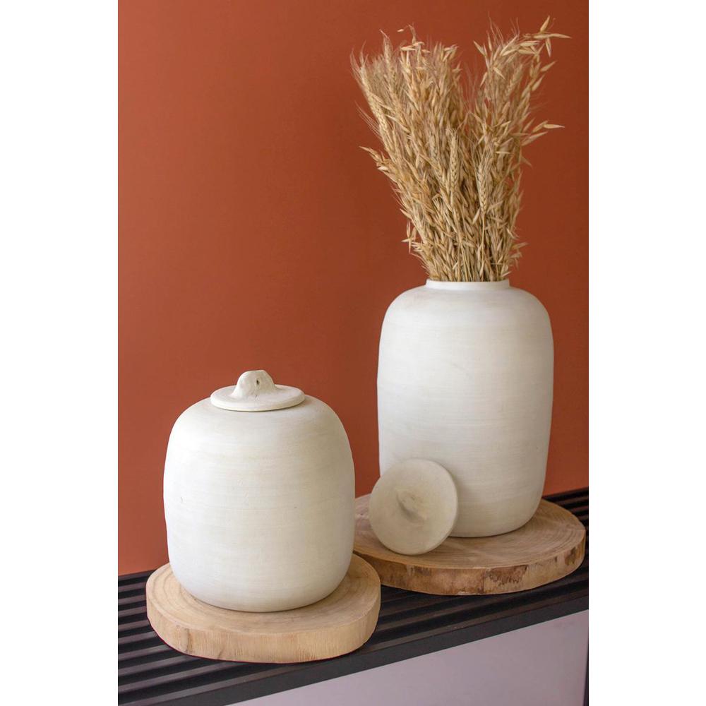 Set Of Two Off-White Ceramic Canisters. Picture 5
