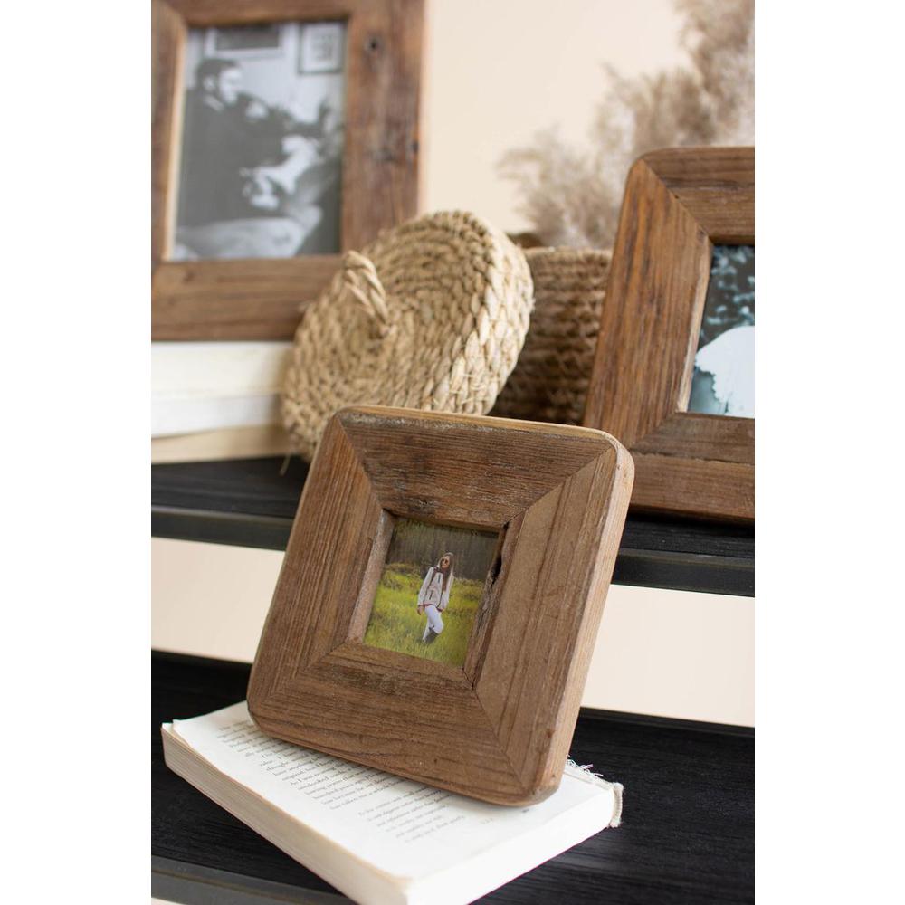 Set Of Three Recycled Wood Photo Frames. Picture 3