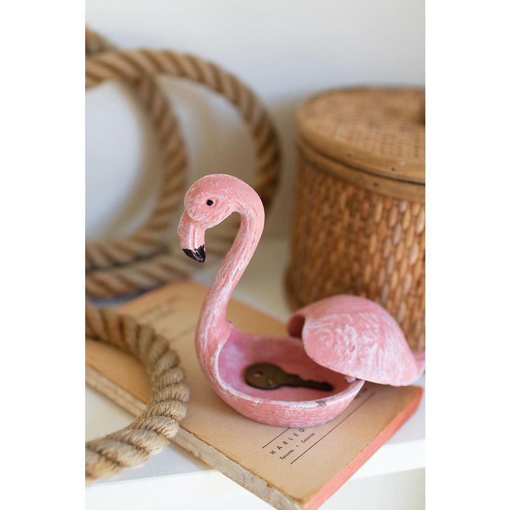 Cast Iron Flamingo Hide-A Key. Picture 1