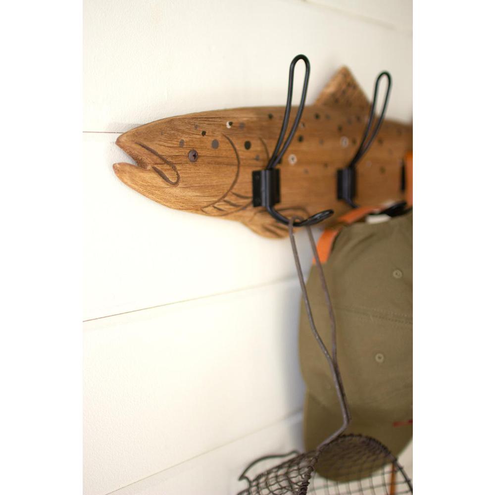 Wooden Trout Coat Rack. Picture 3