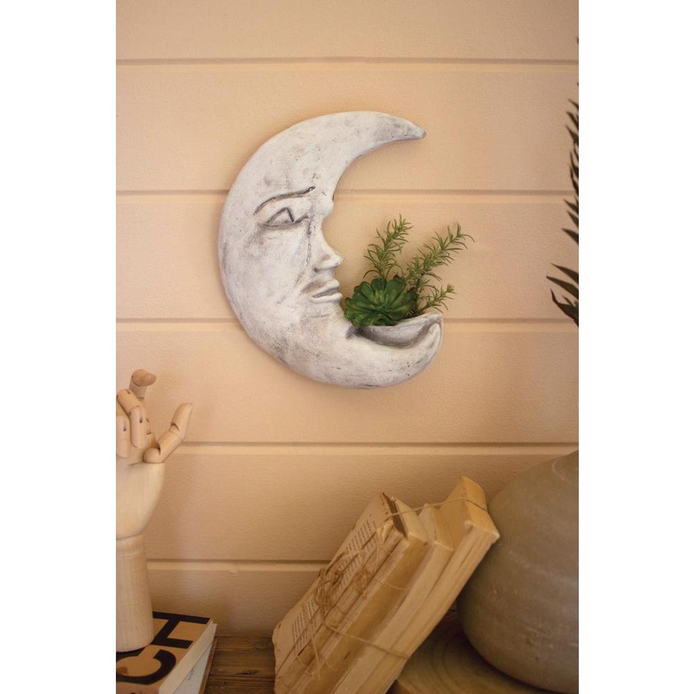 Clay Moon Wall Planter. Picture 3