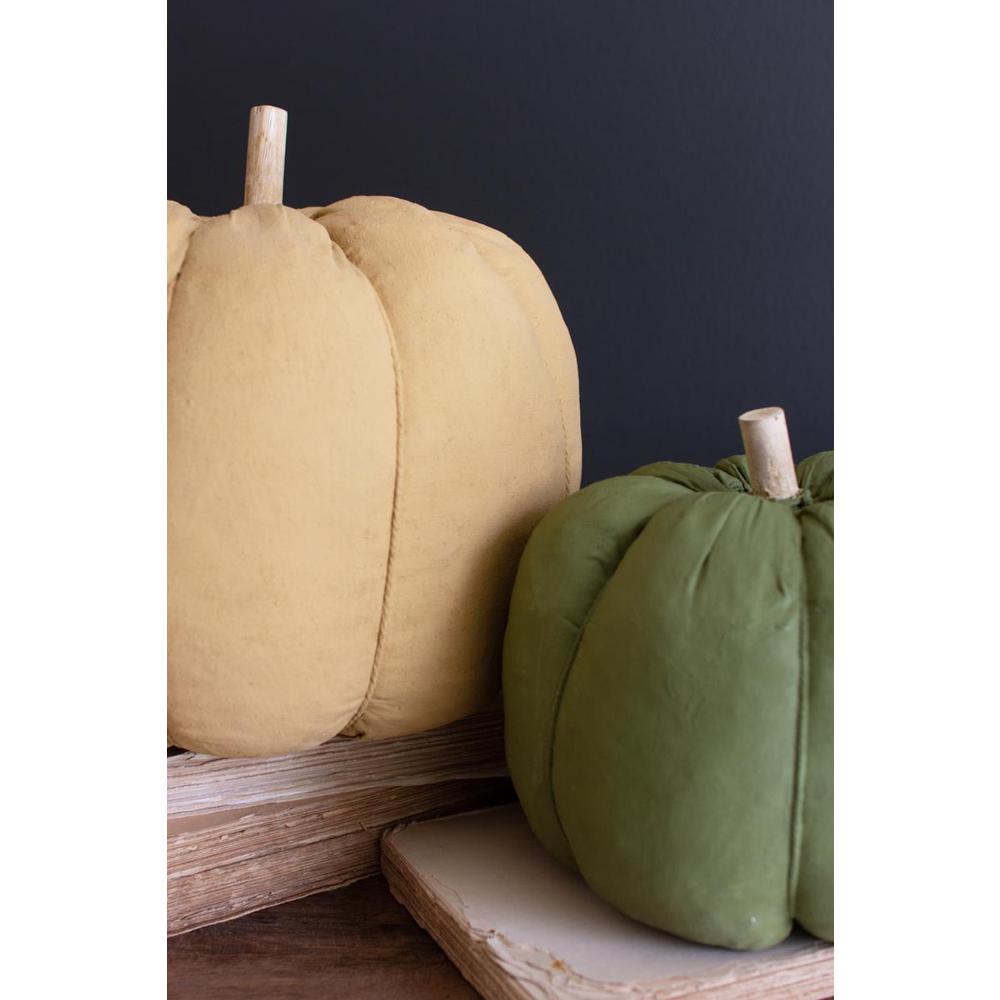 Set Of Three Painted Canvas Pumpkins. Picture 4