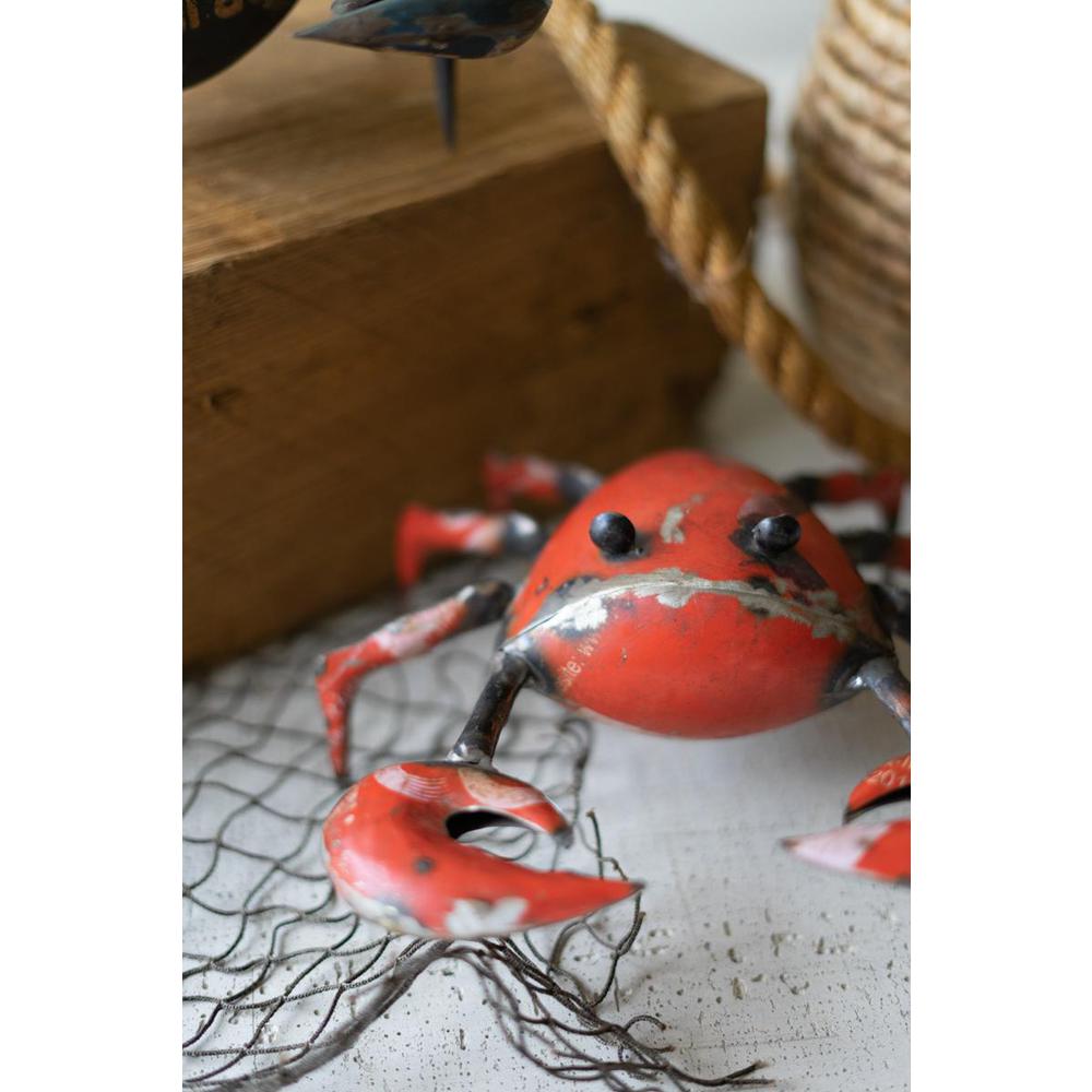 Set Of Two Recycled Iron Crabs - One Each Color. Picture 3