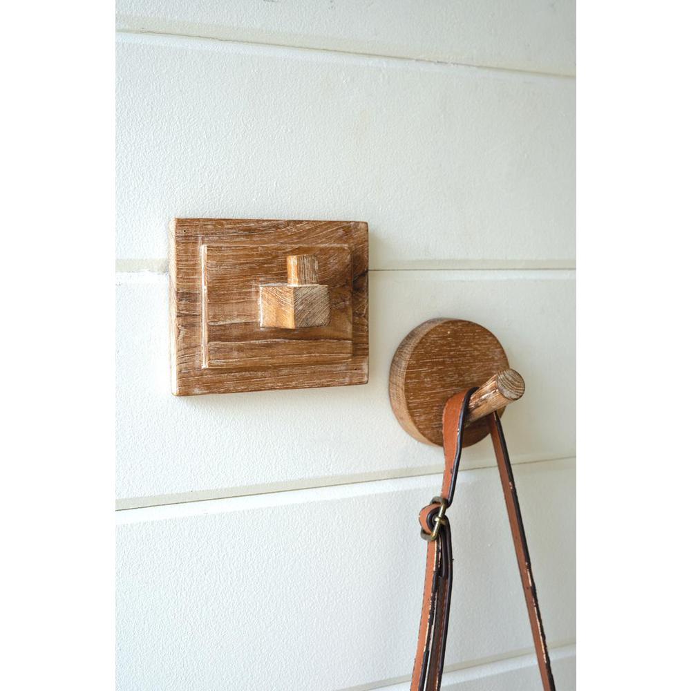 Reclaimed Wooden Coat Hook Round. Picture 3