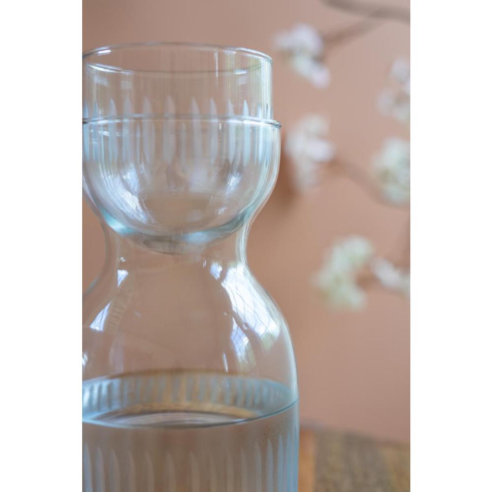 Cut Glass Water Carafe With Cup. Picture 4