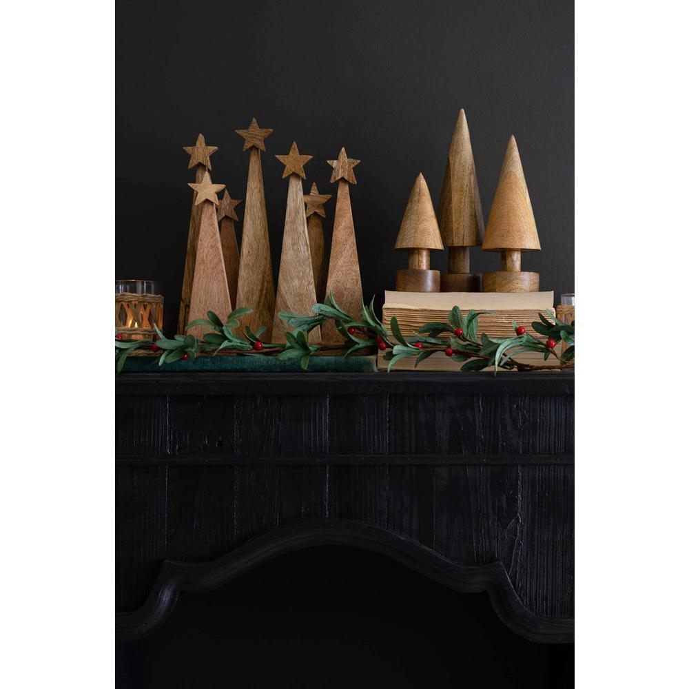 Set Of Three Turned Wooden Christmas Trees. Picture 5