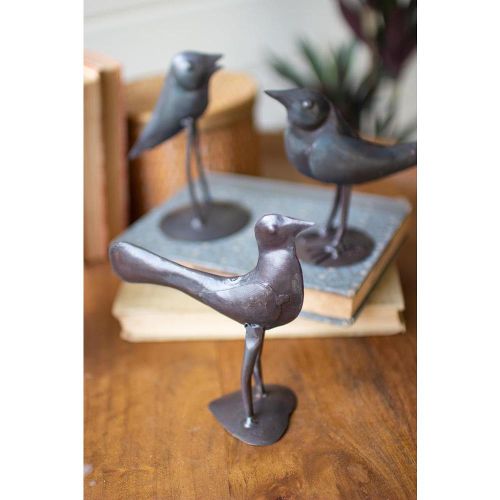 Set Of Three Black Antique Iron Birds. Picture 3