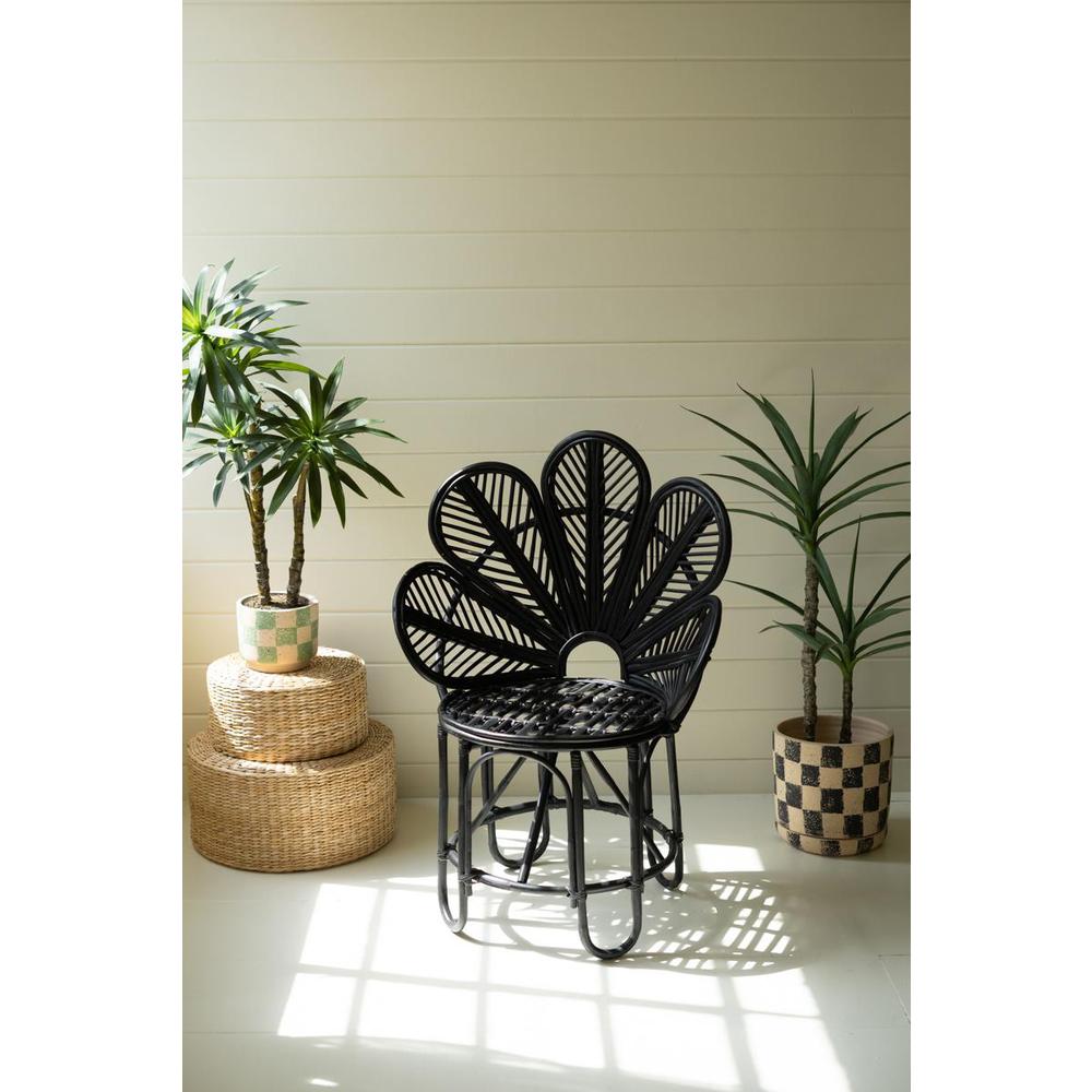 Flower Cane Chair - Black. The main picture.