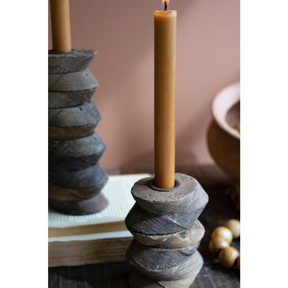 Set  2 Re-Purposed Wooden Architectural Taper Candle Stands. Picture 2