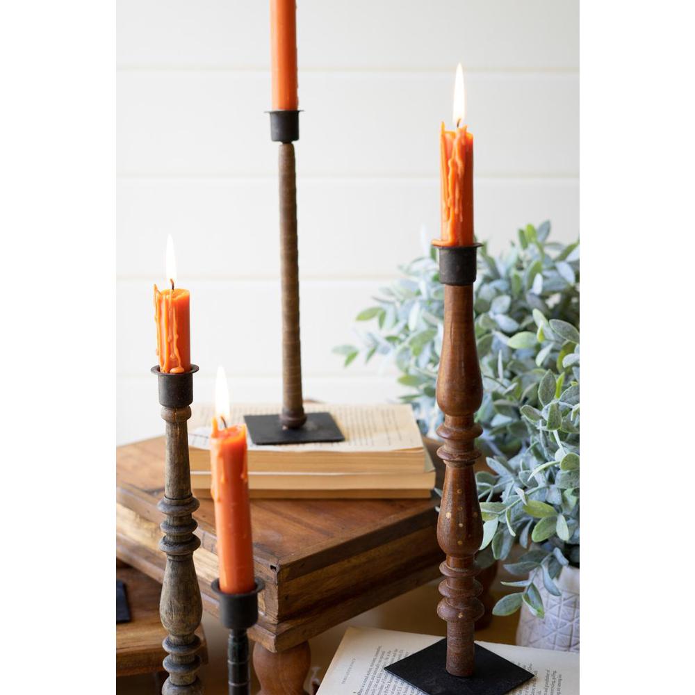Set 5 Re-Purposed Wood Spindle Taper Candle Stands - Asst. Picture 3