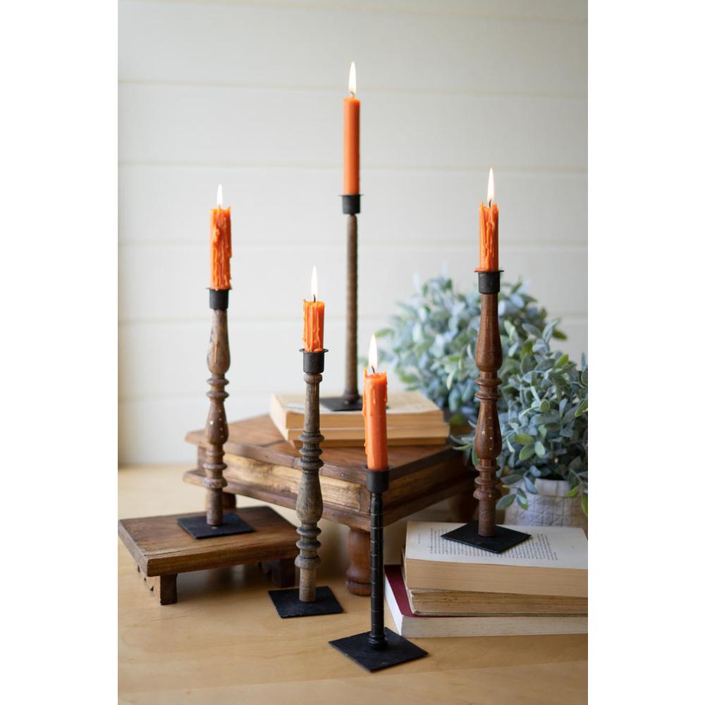 Set 5 Re-Purposed Wood Spindle Taper Candle Stands - Asst. Picture 4