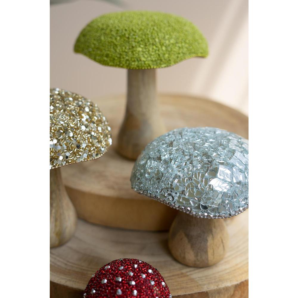 Set Of Five Mushrooms With Mosaic Tops. Picture 3