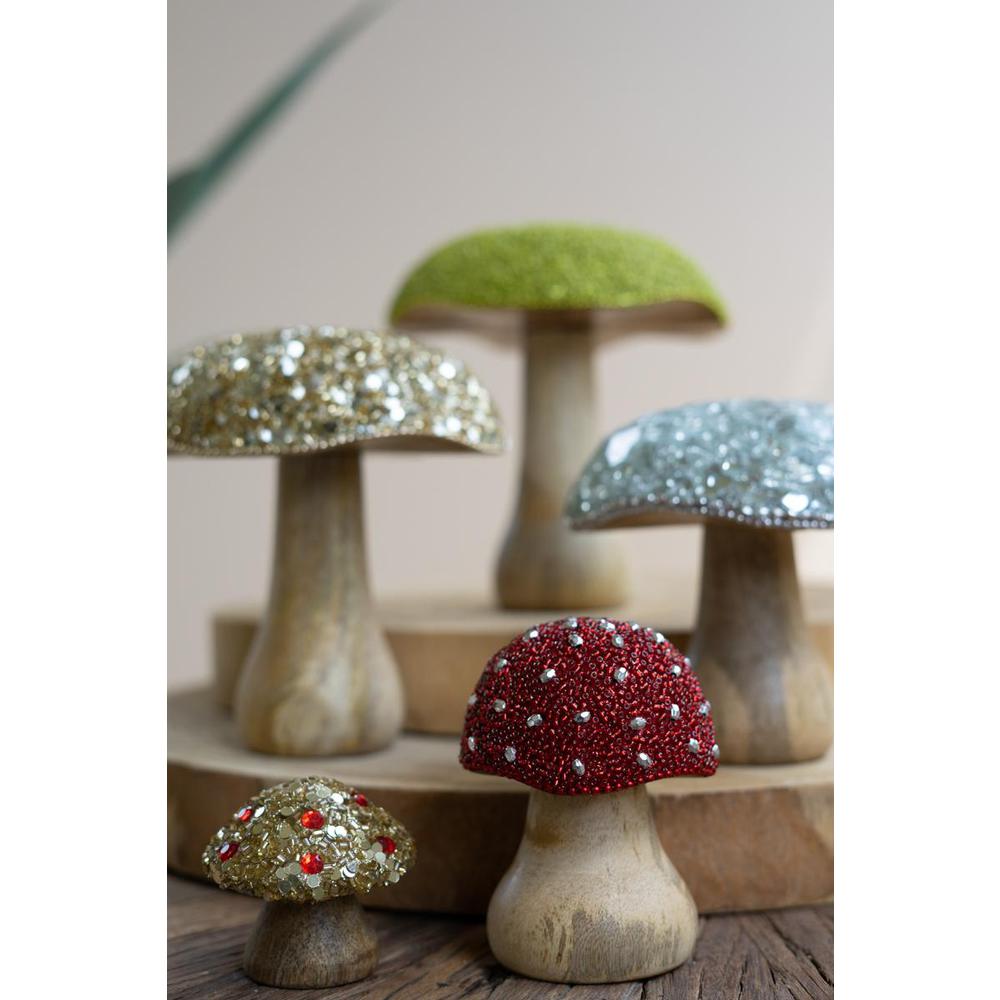 Set Of Five Mushrooms With Mosaic Tops. Picture 4