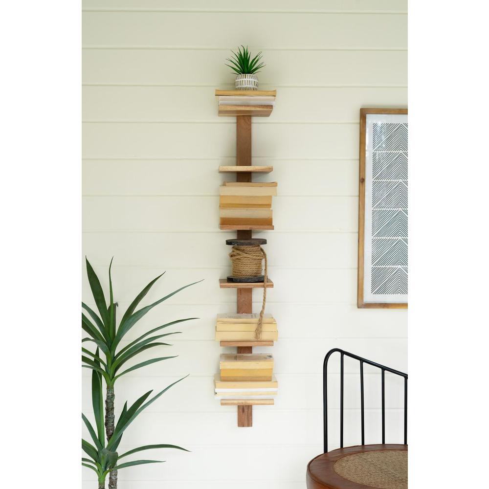 Acacia Wood Six Tiered Vertical Shelf. Picture 3