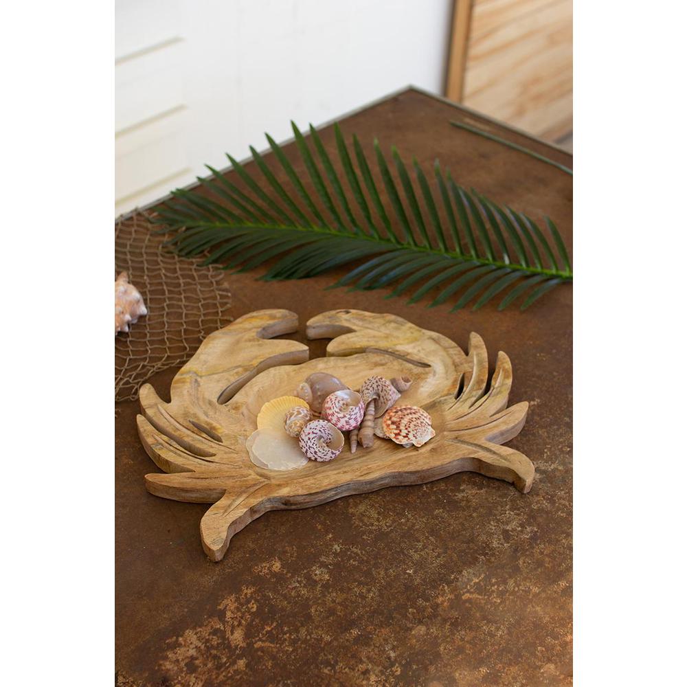 Carved Wooden Crab Platter. Picture 4