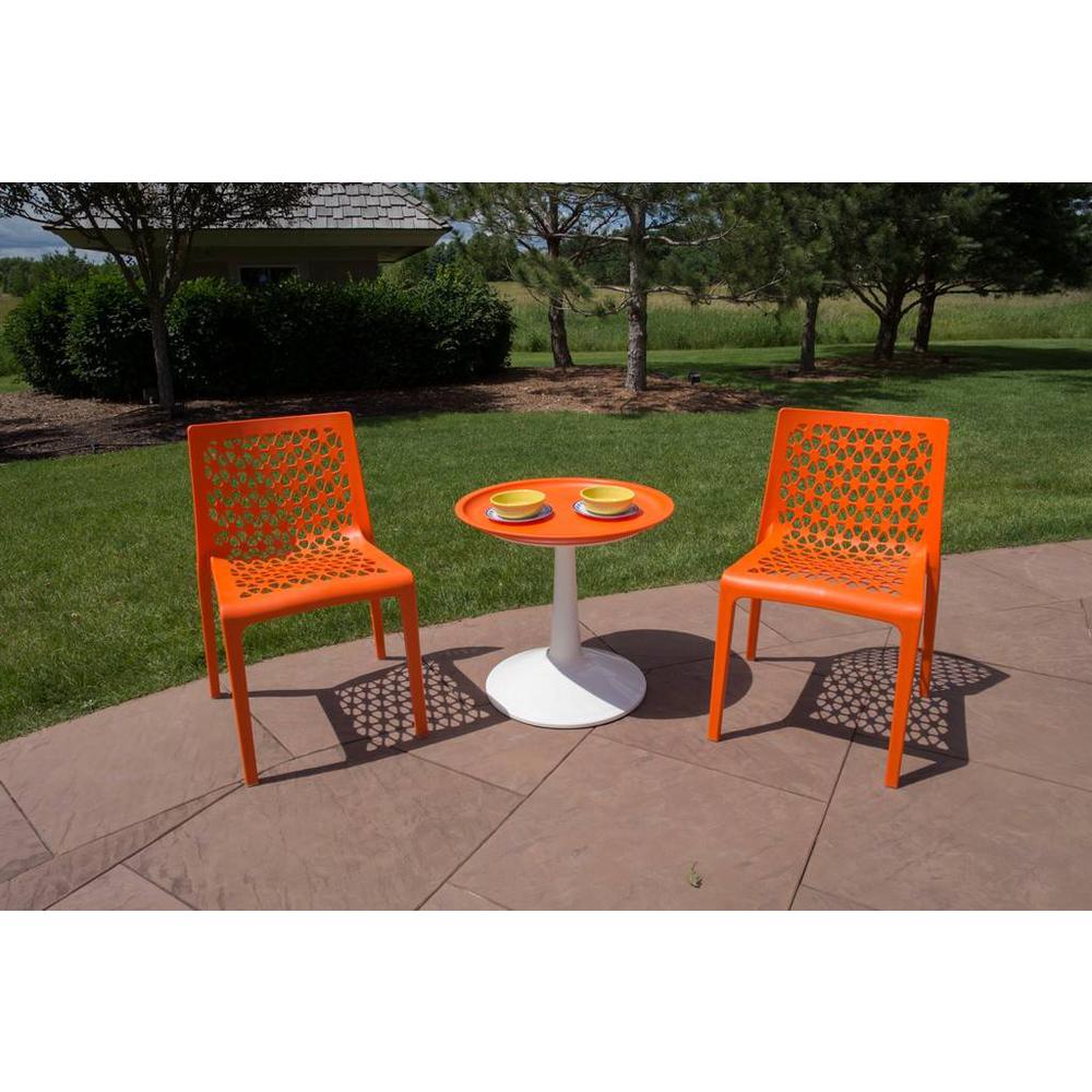 Two Milan Weatherproof Patio Chairs with Sprout table. Picture 1