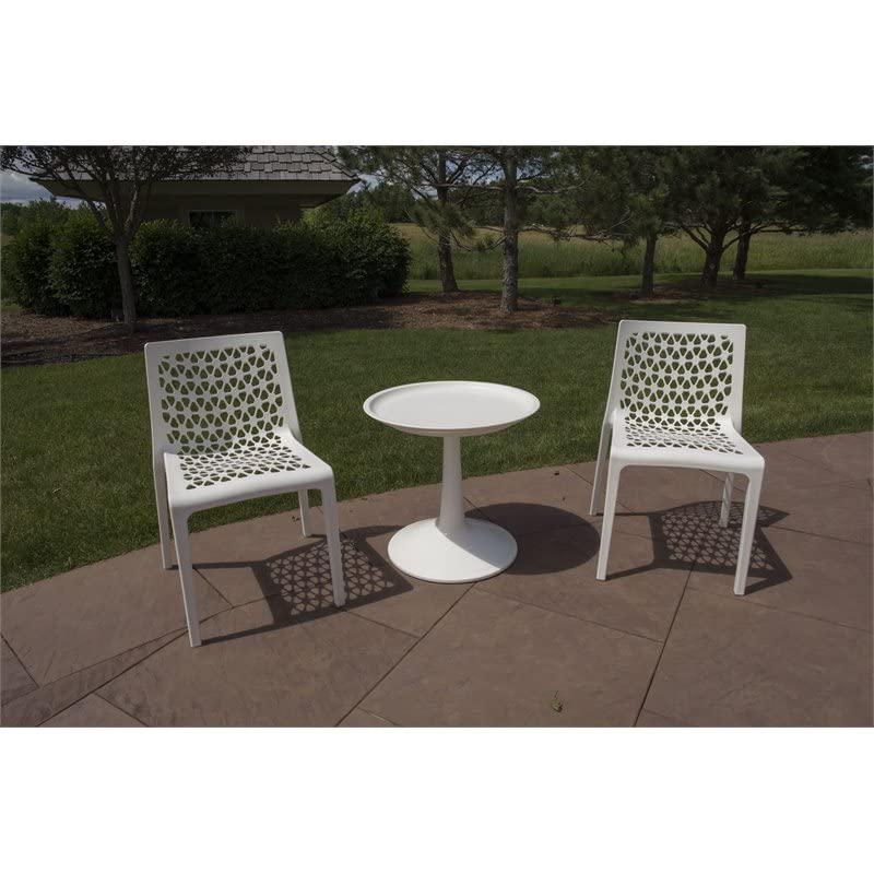 Two Milan Weatherproof Patio Chairs with Sprout table. Picture 3