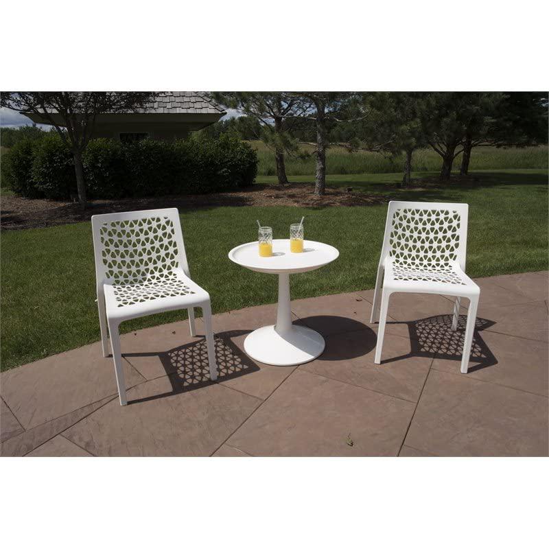 Two Milan Weatherproof Patio Chairs with Sprout table. Picture 2