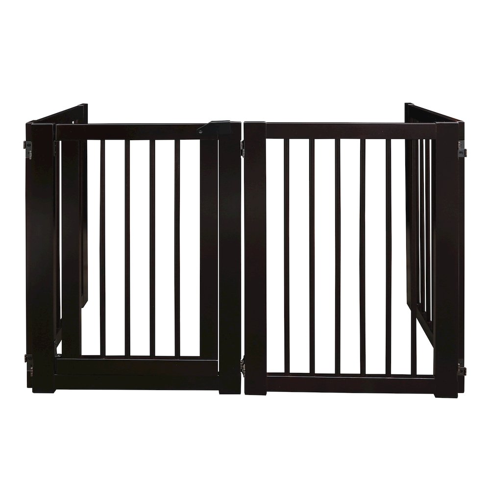 American Trails Free Standing Pet Gate with Door-Espresso. Picture 3