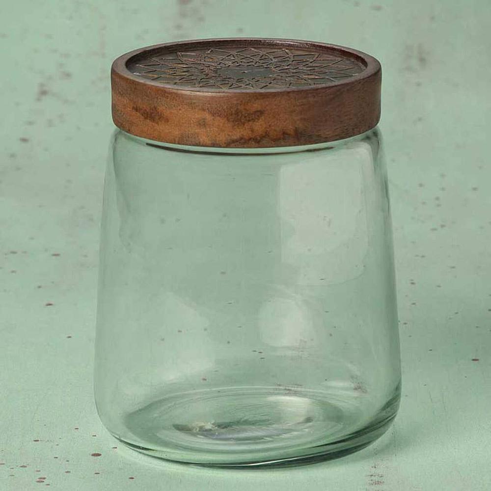 Clear Glass Jar With Metal Cladding Lid-1000 Gm. Picture 3