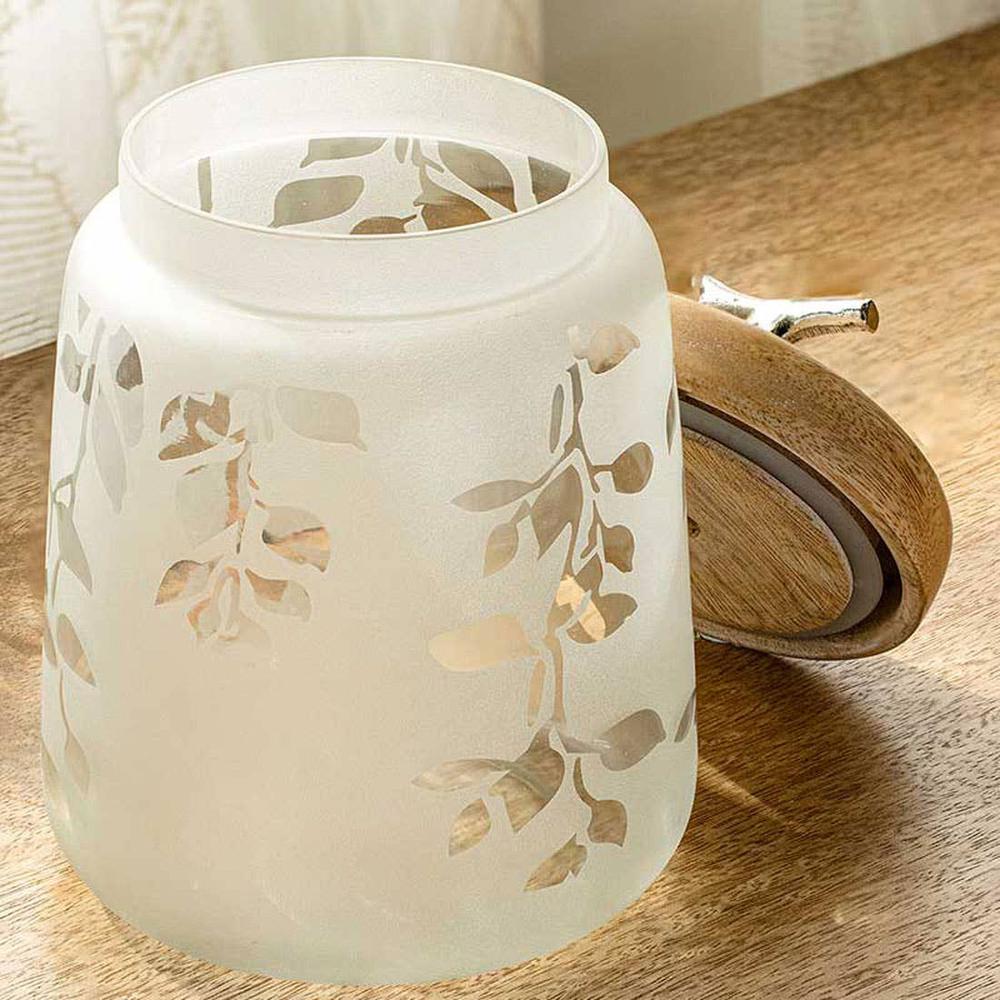 Twigy Frosted Glass Jar With Wooden Lid-500 Gm. Picture 5