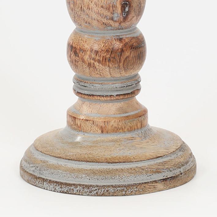 Candle Holder - Mango Wood. Picture 2