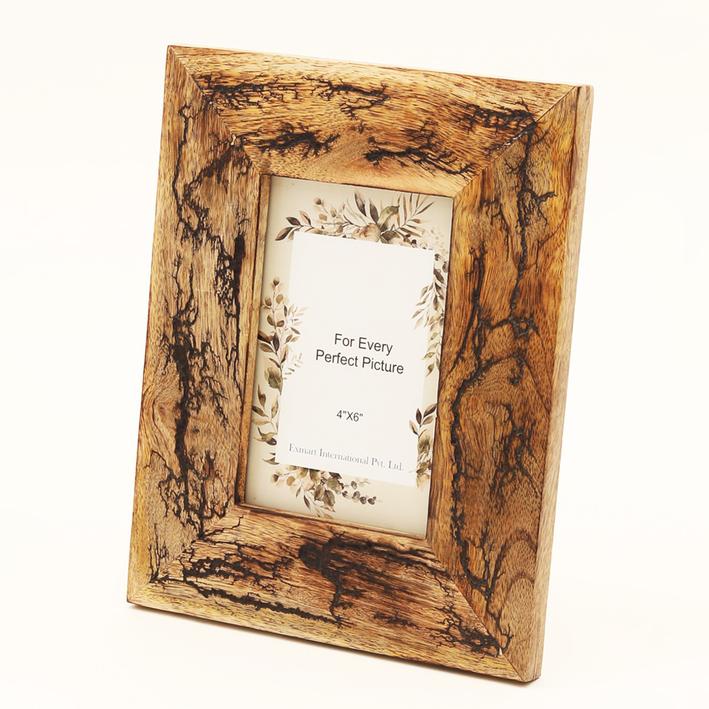 Wooden Carving Photo Frame 4'' X 6'' - Lasor Effect. Picture 1