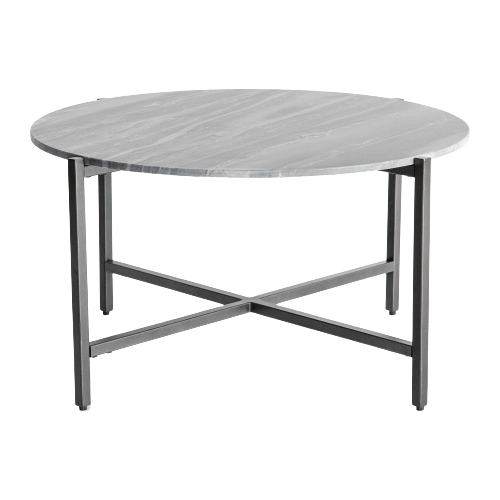 Grey Marble Coffee Table with Grey Metal Frame. Picture 2