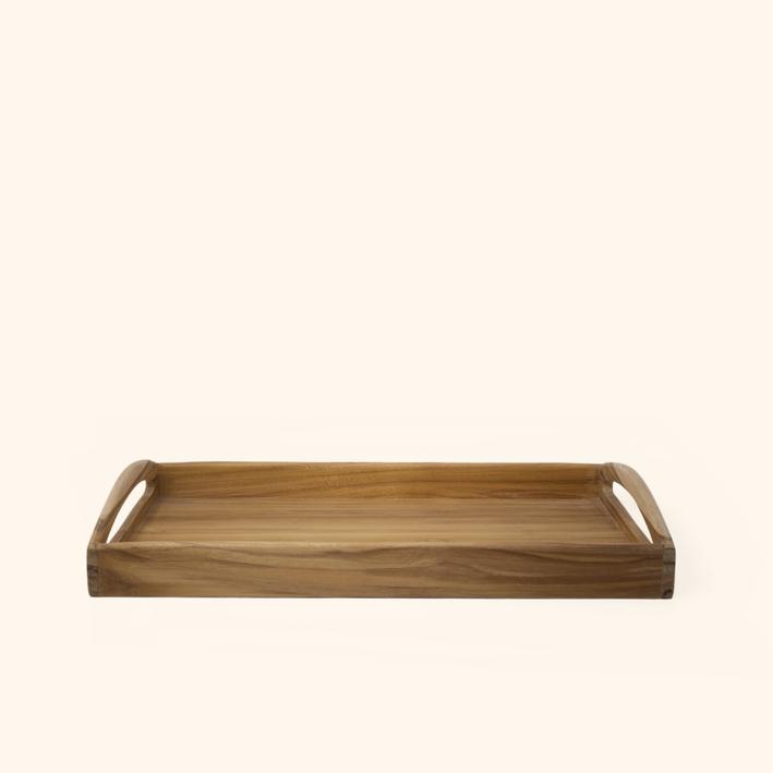 Teak Wooden Tray / Natural Wood. Picture 1