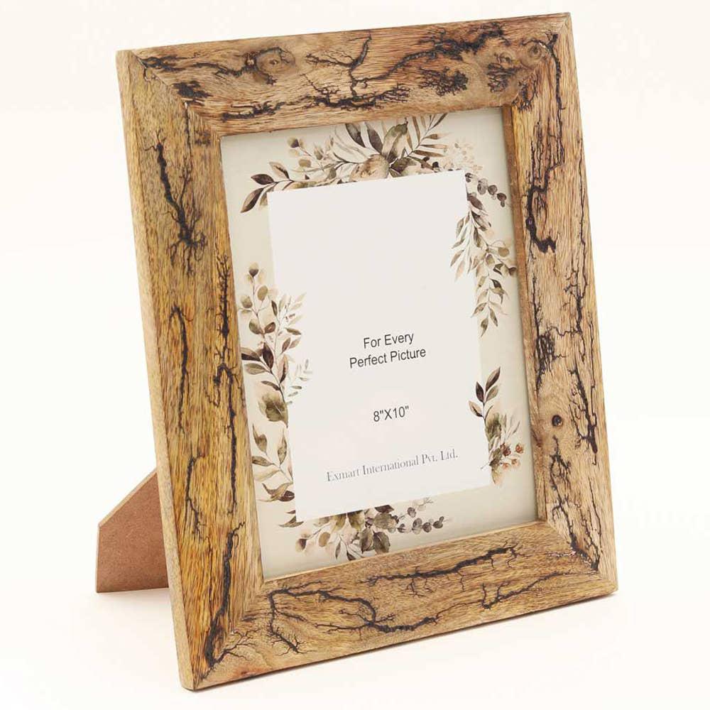 Carving Photo Frame 8'' X 10'' - Natural Wood. Picture 7