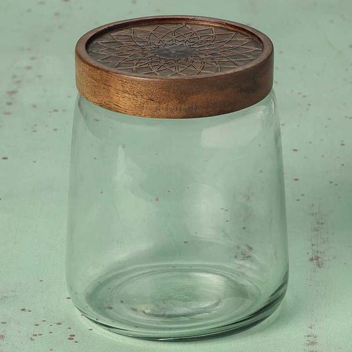 Clear Glass Jar With Metal Cladding Lid-1000 Gm. Picture 2