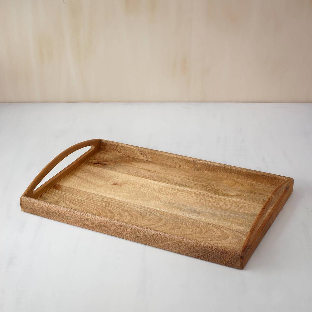 Teak Wooden Tray / Natural Wood. Picture 3