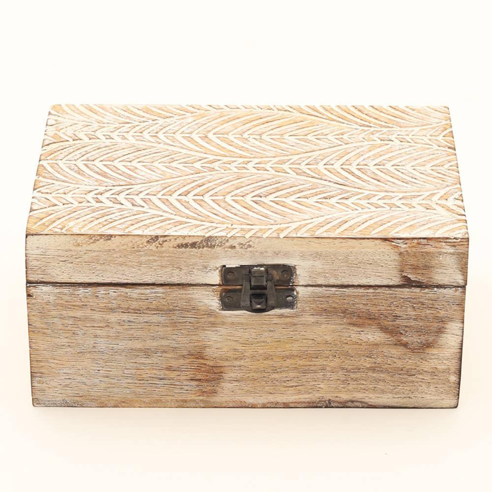 Wooden Box - Distress White - Mango Wood. Picture 6