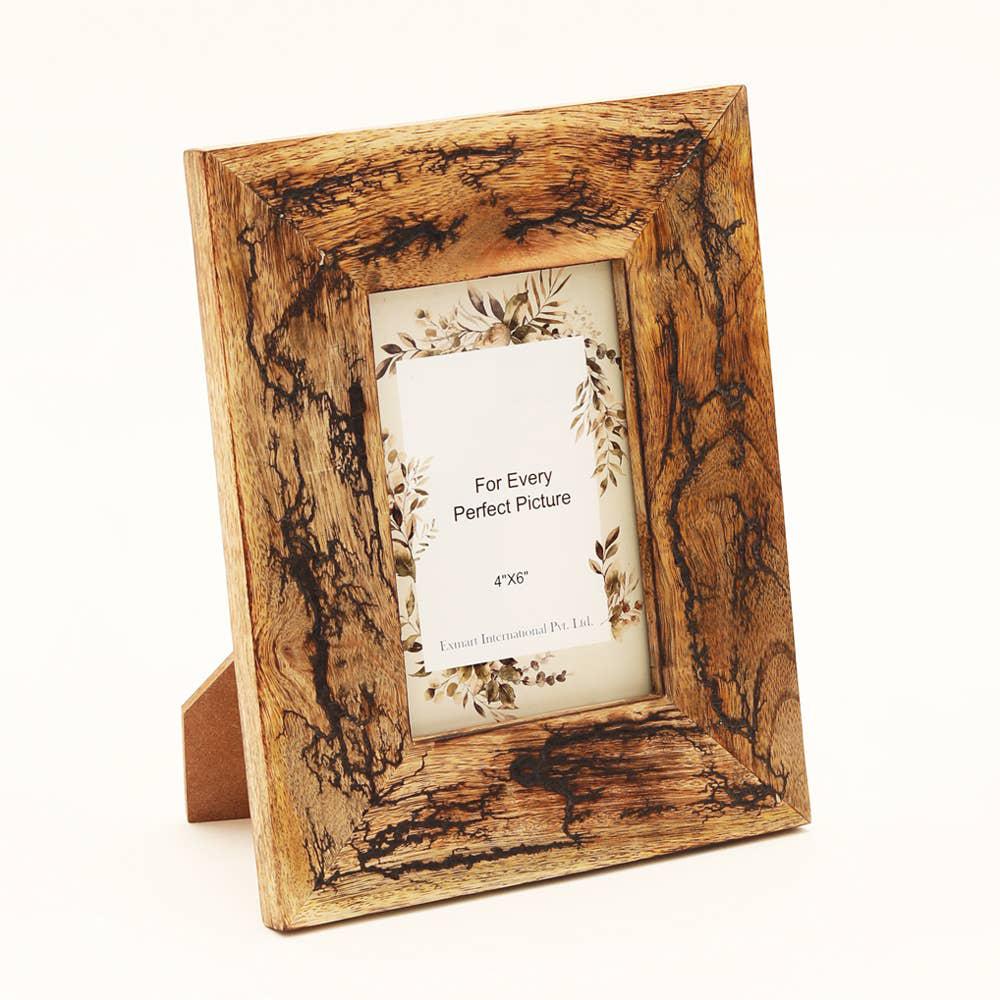 Wooden Carving Photo Frame 4'' X 6'' - Lasor Effect. Picture 6