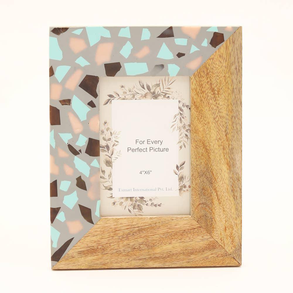 Wood Resin Photo Frame 4'' X 6'' - Natural. Picture 5