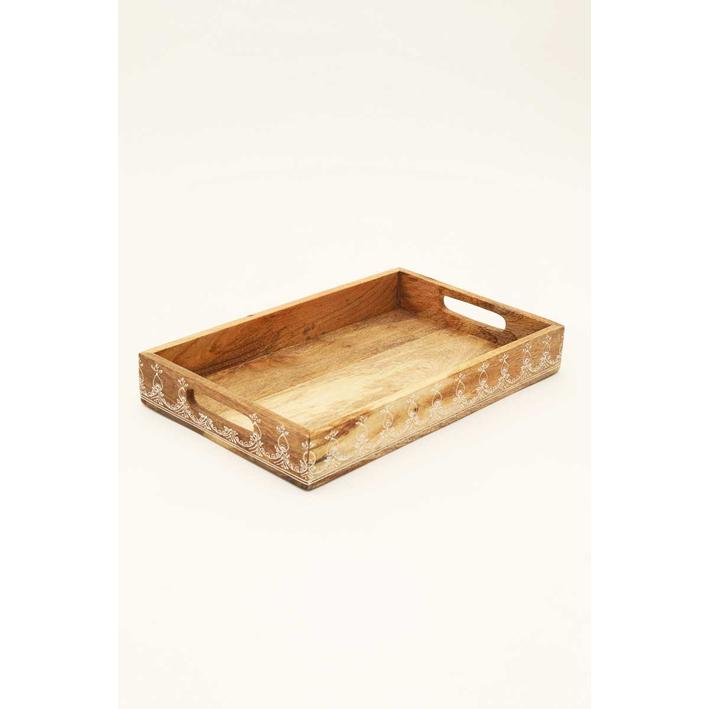 Wooden Tray (Nested) - Set Of 3 Pcs - Natural. Picture 1