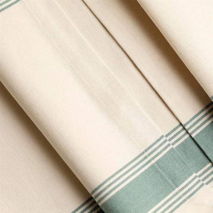 Teal Blue Border 100% Cotton Table Runner. Picture 1