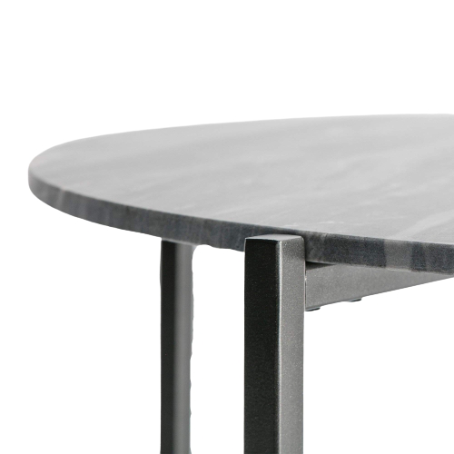 Grey Marble Coffee Table with Grey Metal Frame. Picture 3