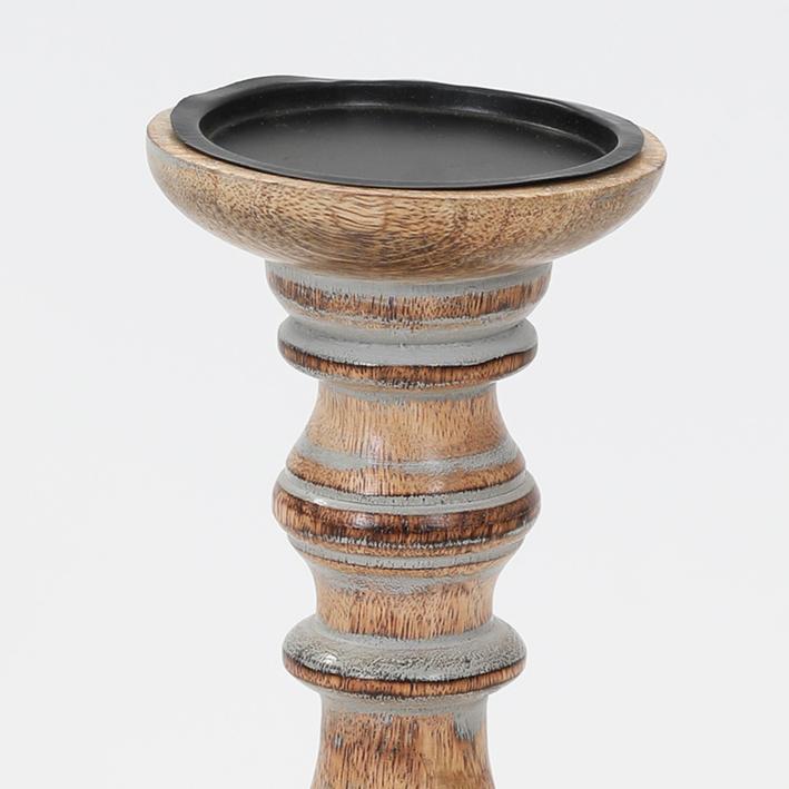 Candle Holder - Mango Wood. Picture 1