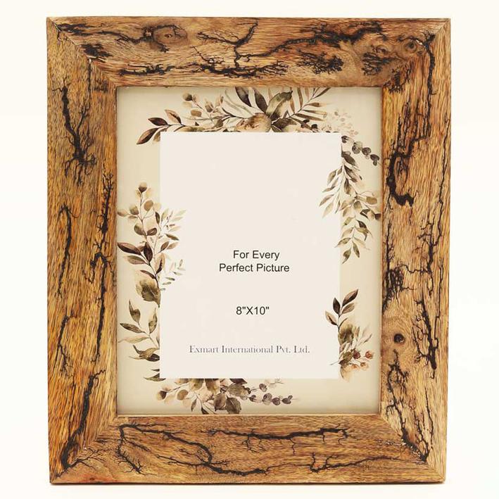 Carving Photo Frame 8'' X 10'' - Natural Wood. Picture 2