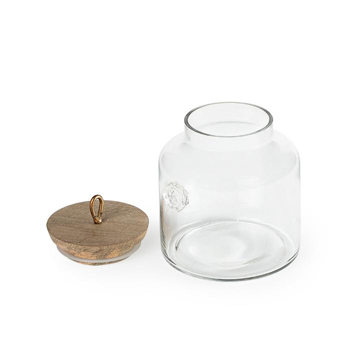 Madin Glass Jar With Wooden Lid-700 Ml. Picture 1