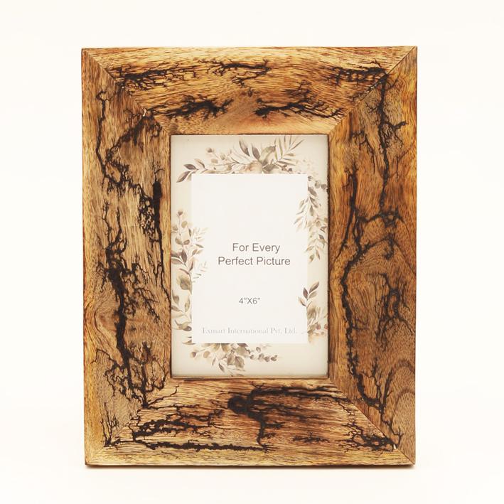 Wooden Carving Photo Frame 4'' X 6'' - Lasor Effect. Picture 2