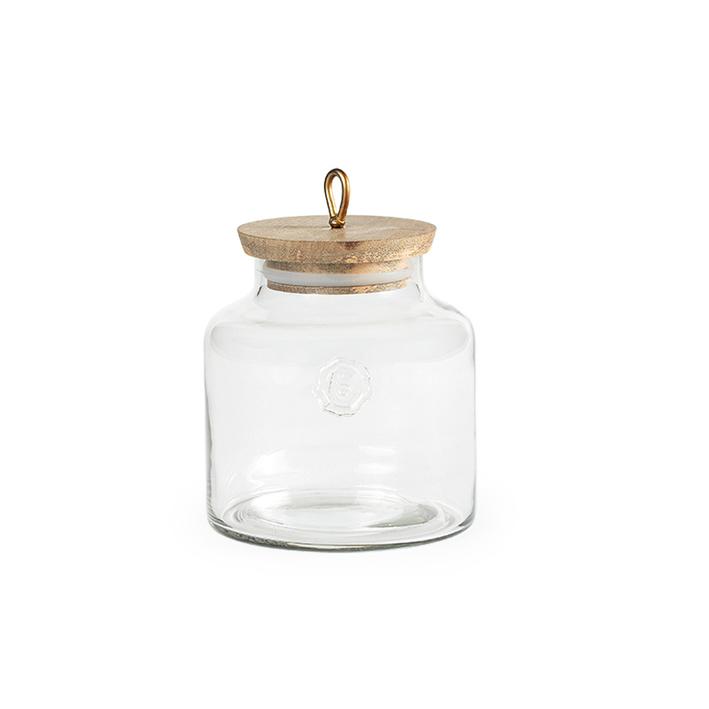 Madin Glass Jar With Wooden Lid-700 Ml. Picture 2
