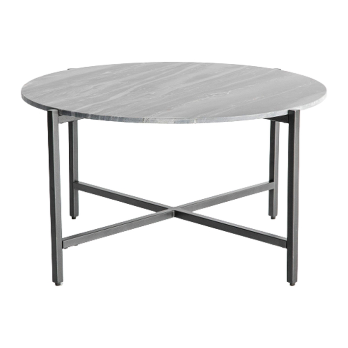 Grey Marble Coffee Table with Grey Metal Frame. Picture 8