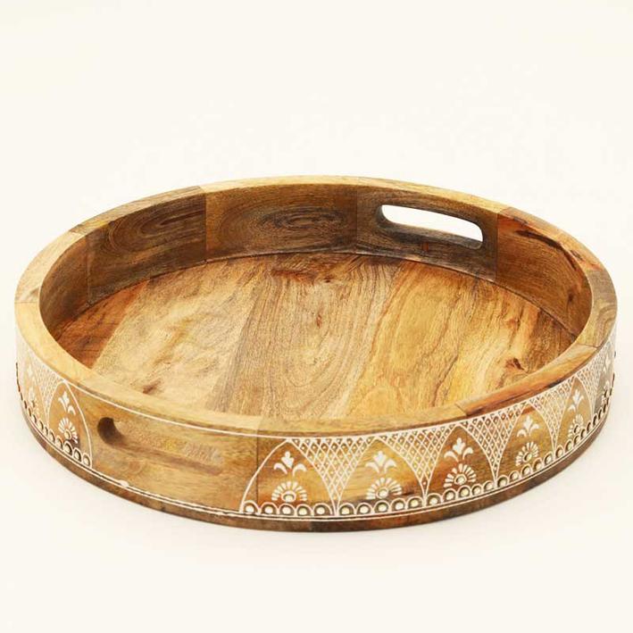 Wooden Tray (Nested) - Set Of 3 Pcs - Natural Finish. Picture 2