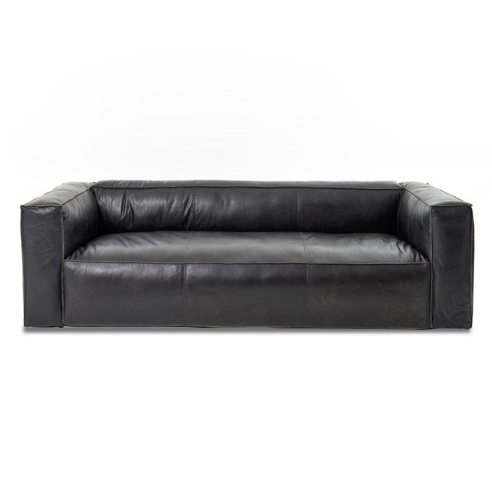 Cooper Leather Sofa in Black. Picture 1