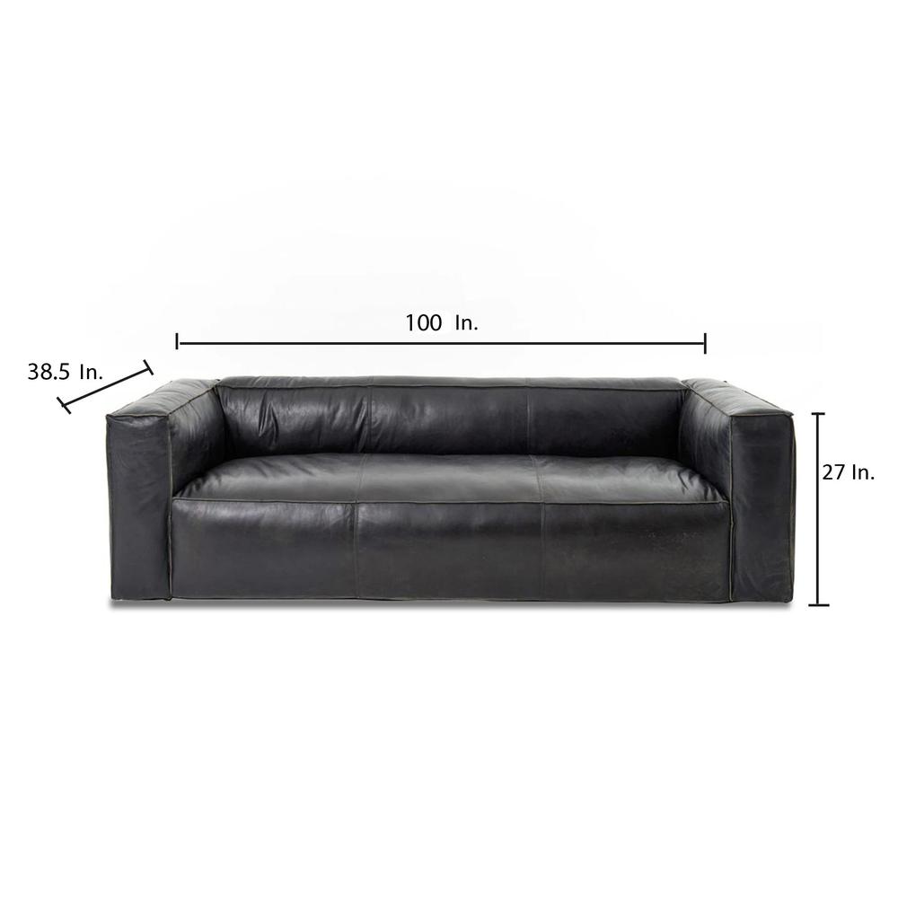 Cooper Leather Sofa in Black. Picture 2